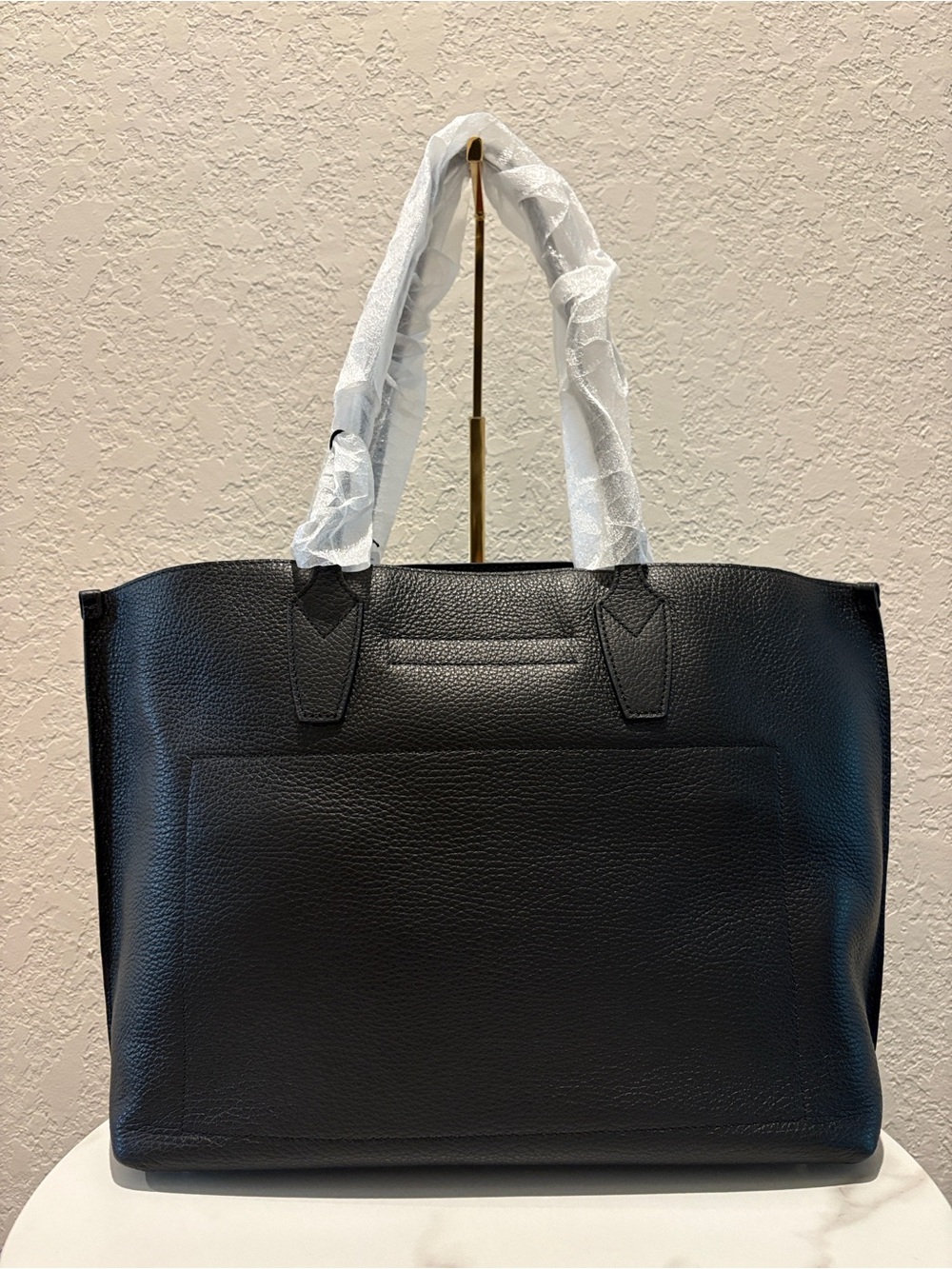 Furla Black Nero Pebbled Leather Tote with Dust Bag NWT - Picture 2 of 10